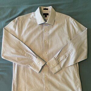 J.Crew Men's Slim Fit Ludlow Premium Fine Cotton Dress Shirt in White Blue Royal